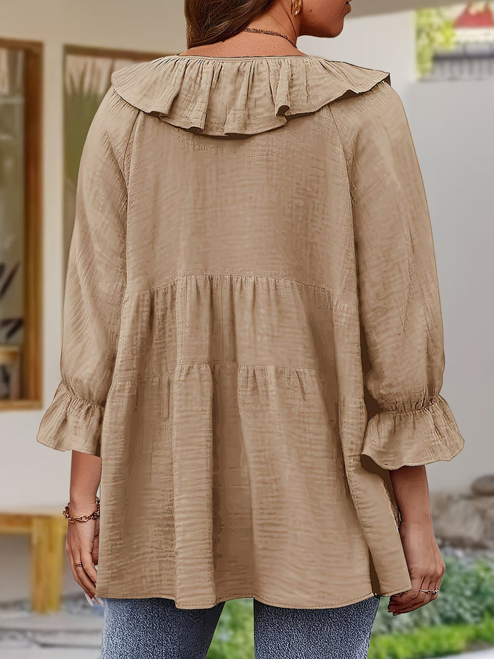 Garbine – Elegante Bluse Mit Rüschen Am Ausschnitt