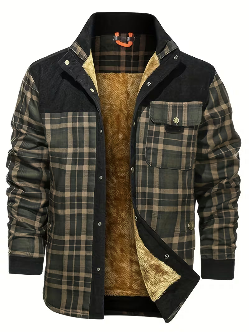 Kerrik – Karierte Jacke Mit Plüschfutter Am Revers