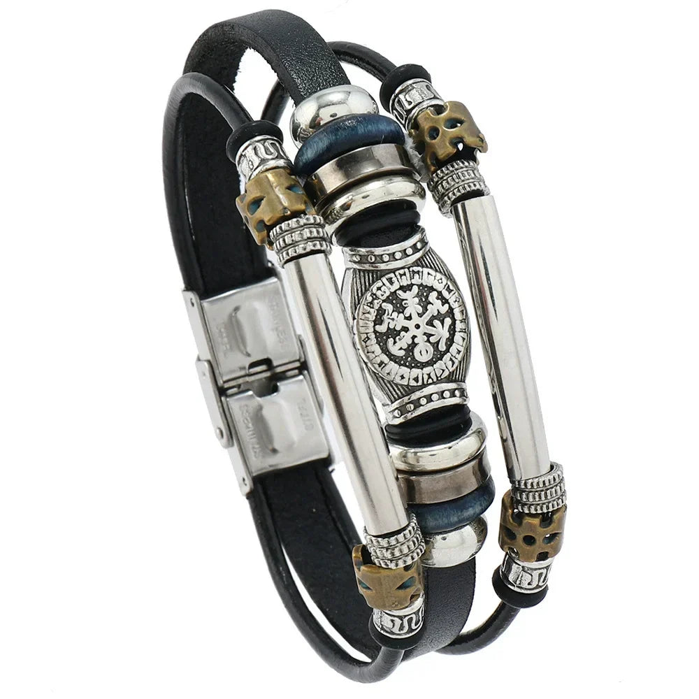 NorBrac – Vintage Lederarm Band Im Wikinger Stil