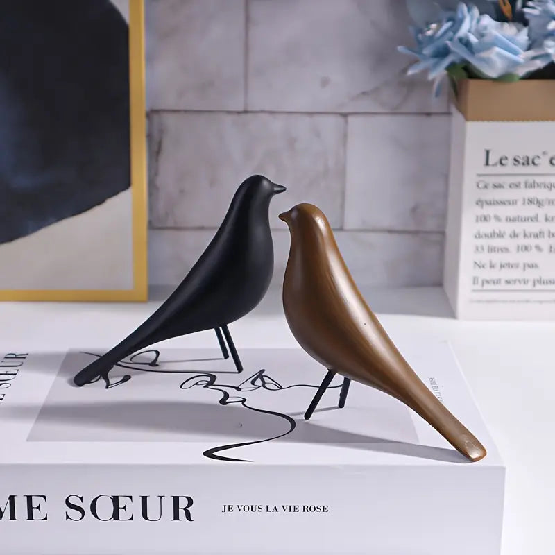 DecoPerch – Kunst Déco Statuen-Satz Mit Abstrakten Vogelmotiven