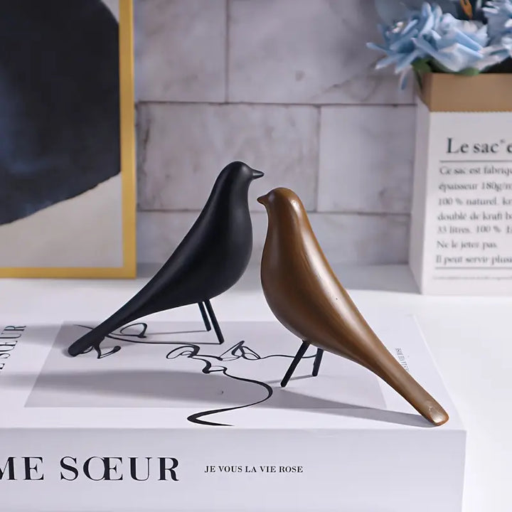 DecoPerch – Kunst Déco Statuen-Satz Mit Abstrakten Vogelmotiven