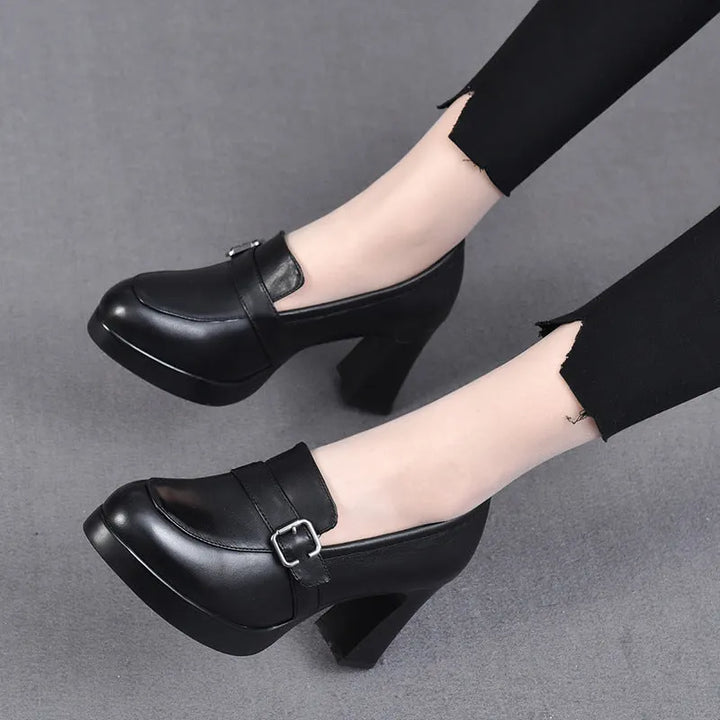 Sonnia - Vielseitige Leder Schuhe Mit Absatz
