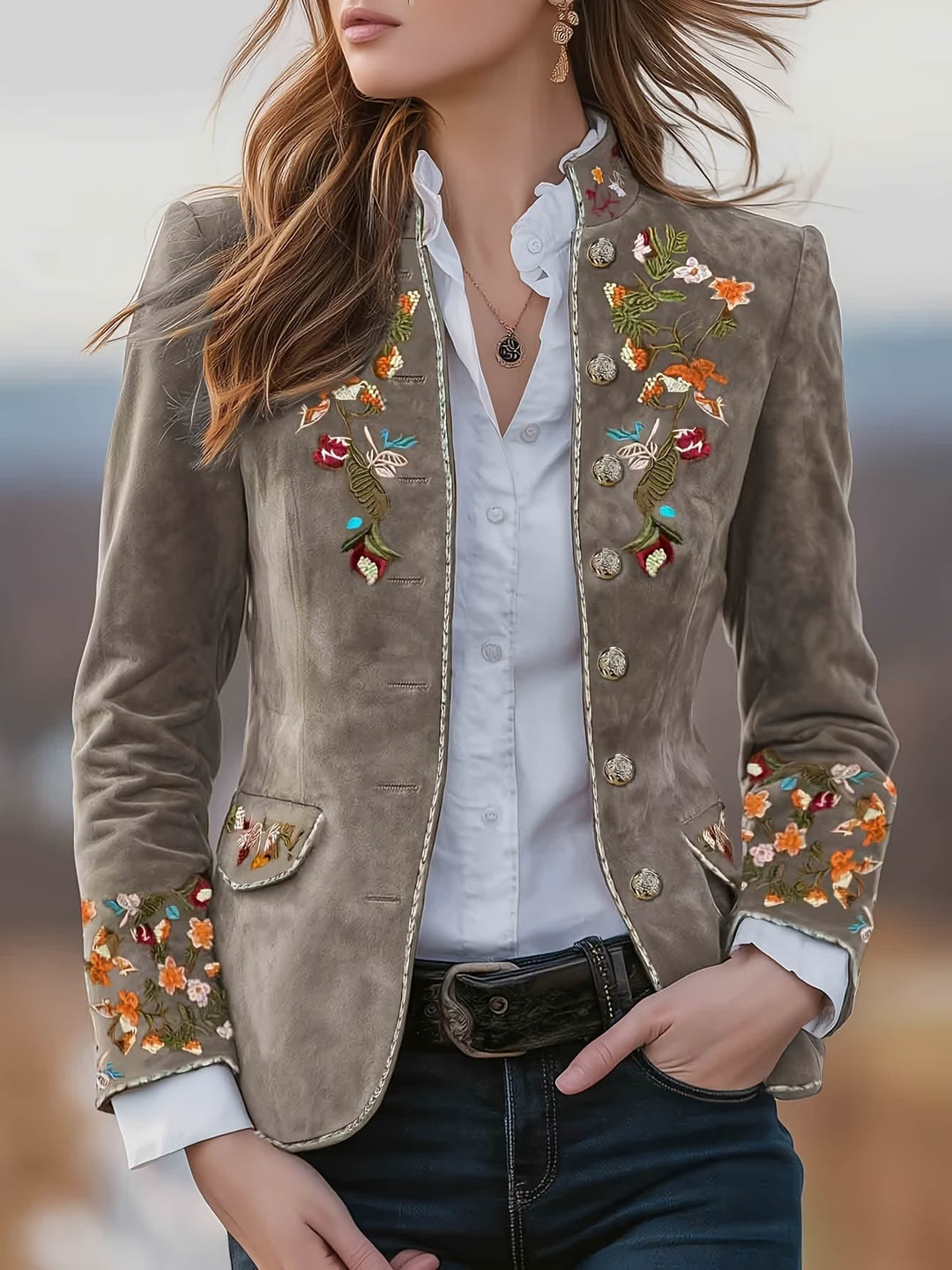 Anisaa – Elegante Jacke Mit Stehkragen