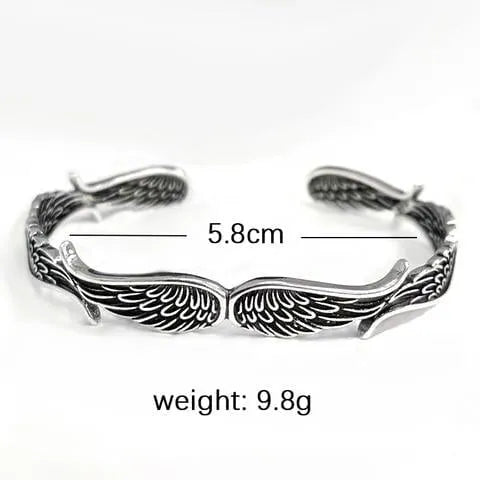 Maynard – Silbernes Vintage-Armband mit Engelsflügeln
