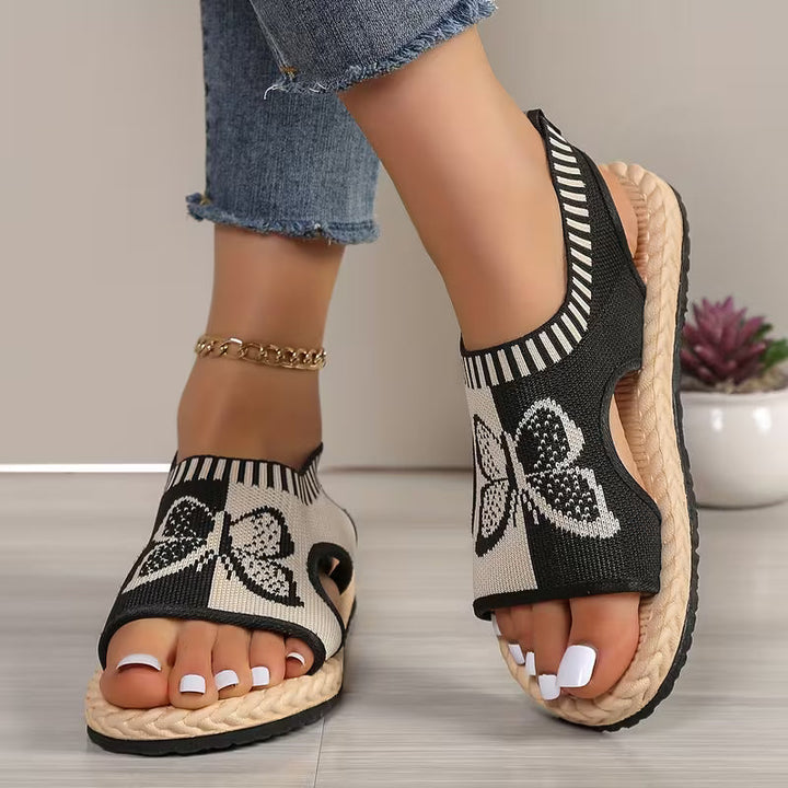 khulood - Bequeme Flache Sandalen Mit Schmetterlingsmuster
