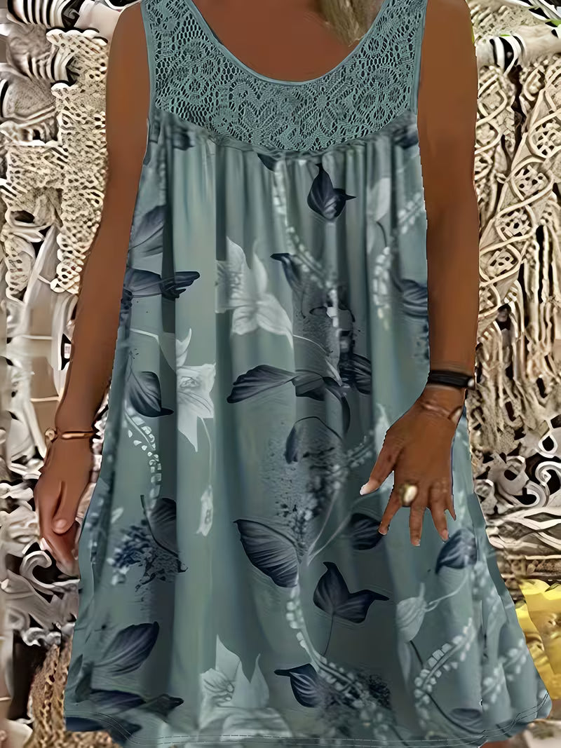 Samudri - Lockeres Armelloses Maxi Kleid Mit Rundhalsausschnitt