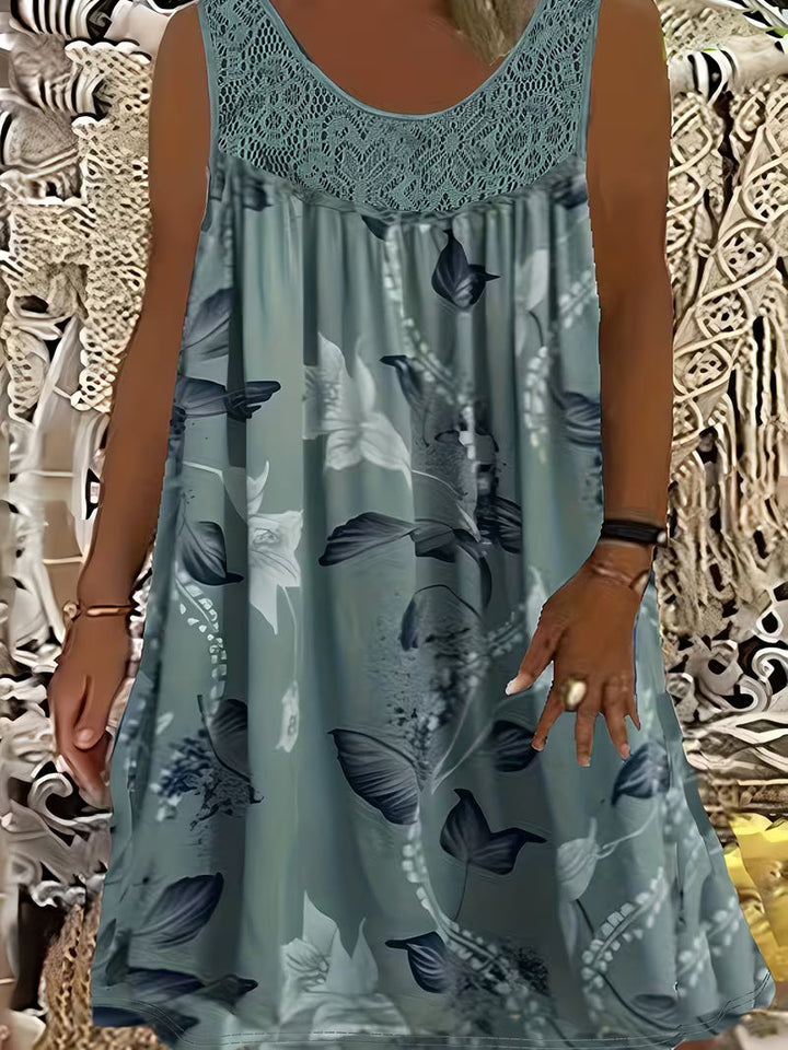 Samudri - Lockeres Armelloses Maxi Kleid Mit Rundhalsausschnitt