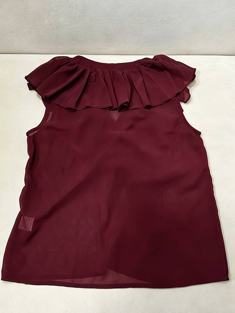 Satori - Vintage-Chiffon Oberteil Mit Rüschen