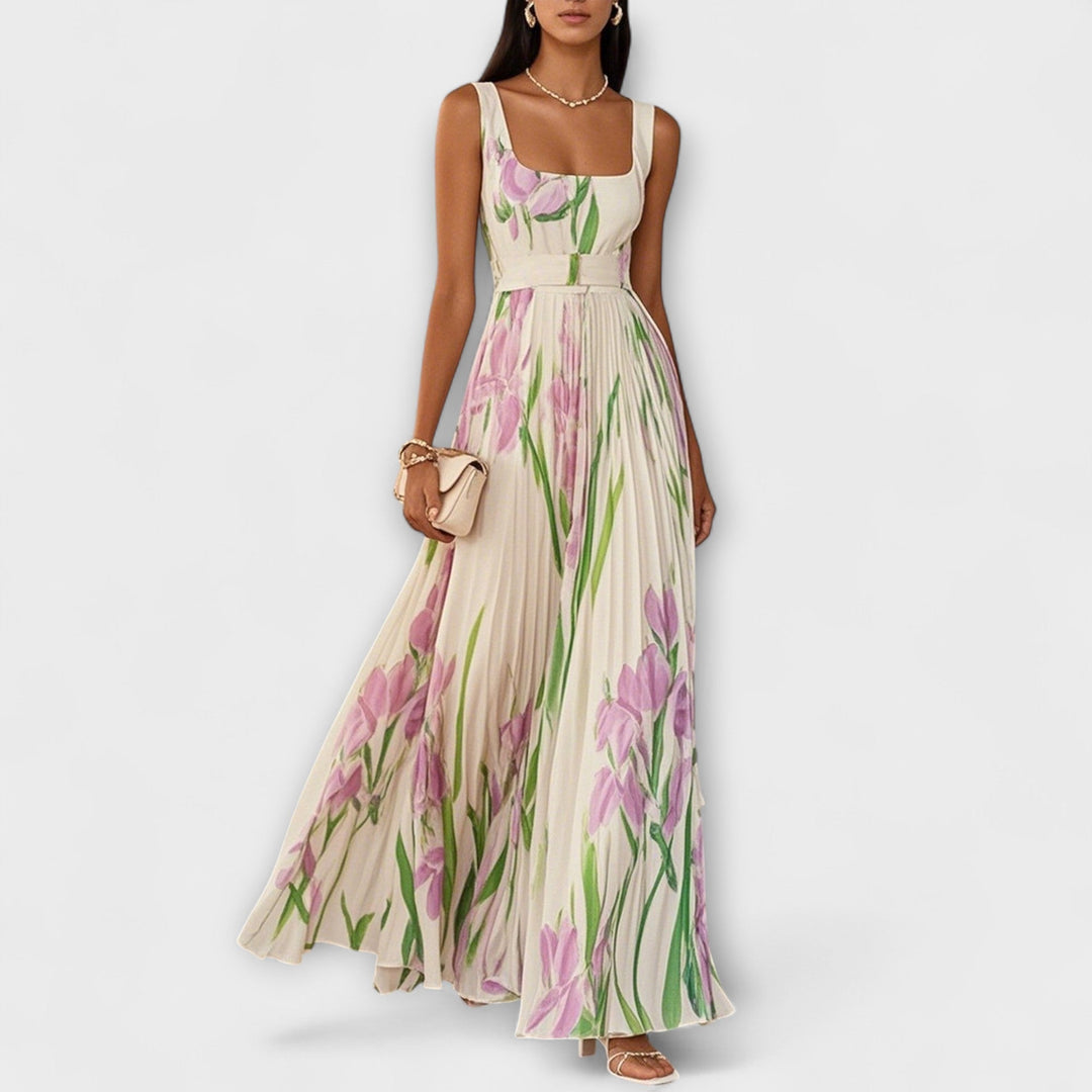 Tressa – Stilvolles Armelloses Blumen Kleid