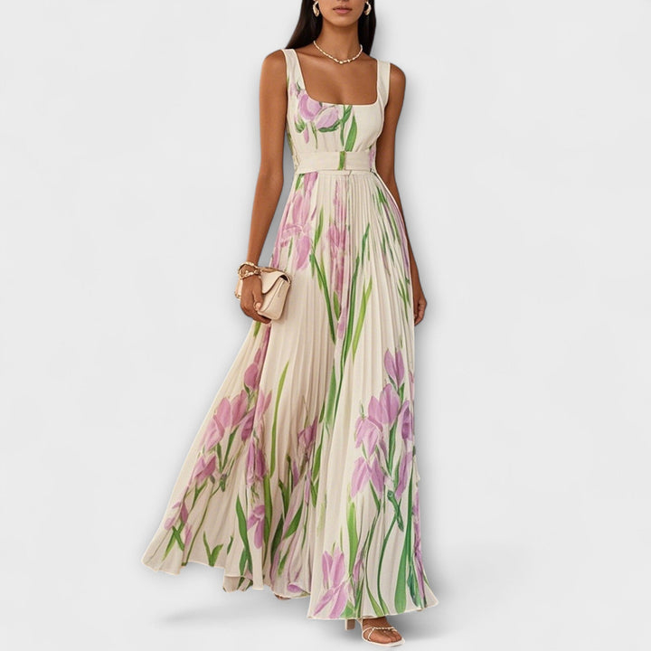 Tressa – Stilvolles Armelloses Blumen Kleid