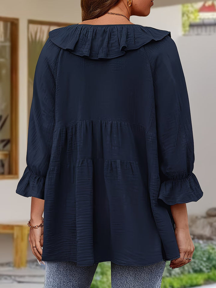 Garbine – Elegante Bluse Mit Rüschen Am Ausschnitt