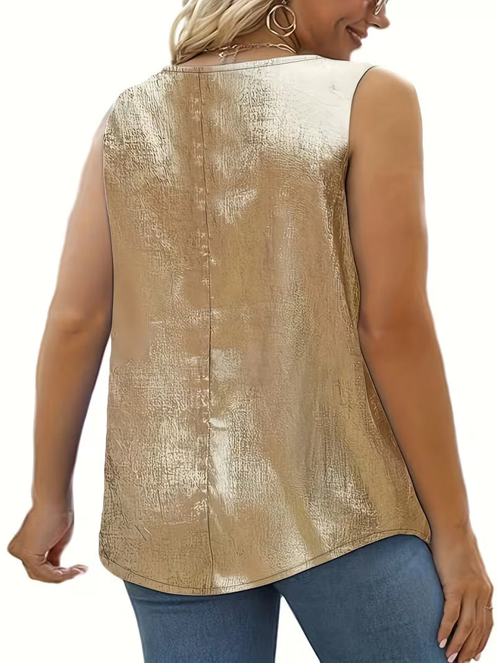 Shivina – Metallisch-Tanktop Mit U-Ausschnitt