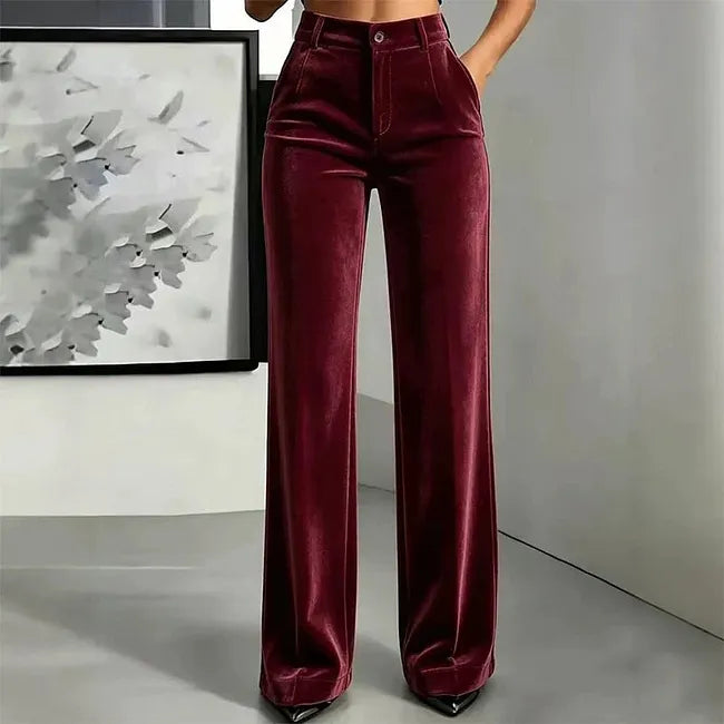 Jana - Hose Mit Hohem Bund Und Weitem Bein