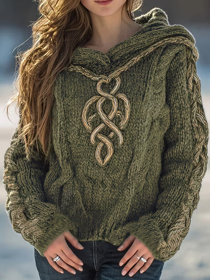 Cypriana – Eleganter Strick Pullover Mit Kapuze
