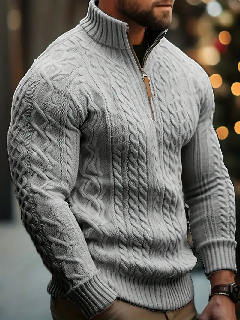 Rabada – Strickpullover Mit Halbem Reißverschluss Und Stehkragen