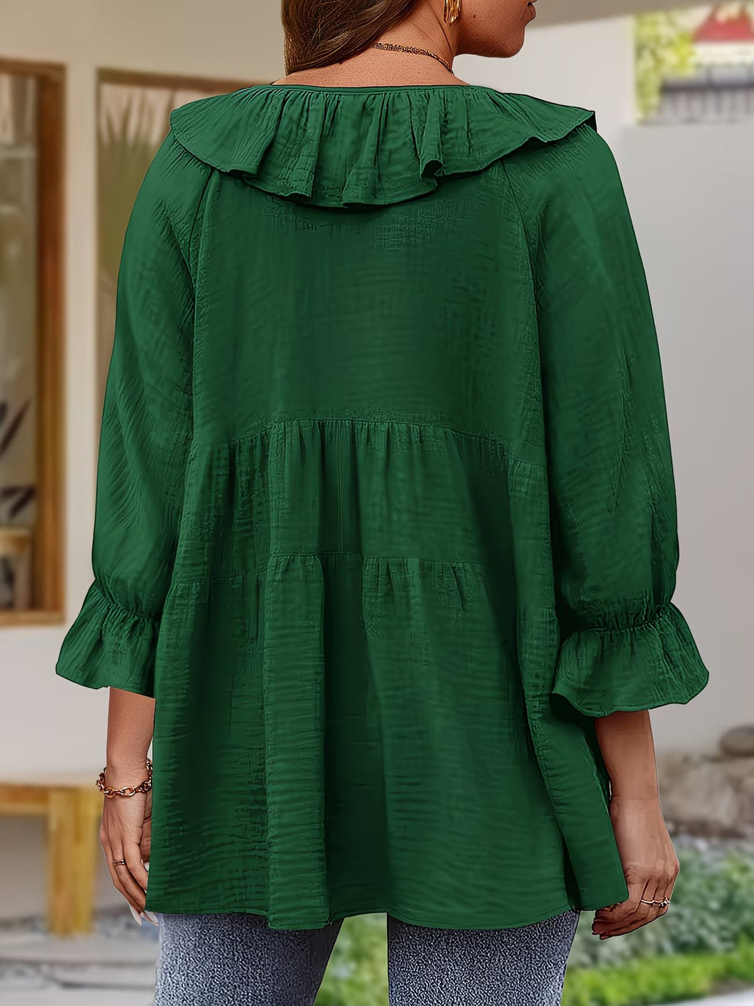 Garbine – Elegante Bluse Mit Rüschen Am Ausschnitt
