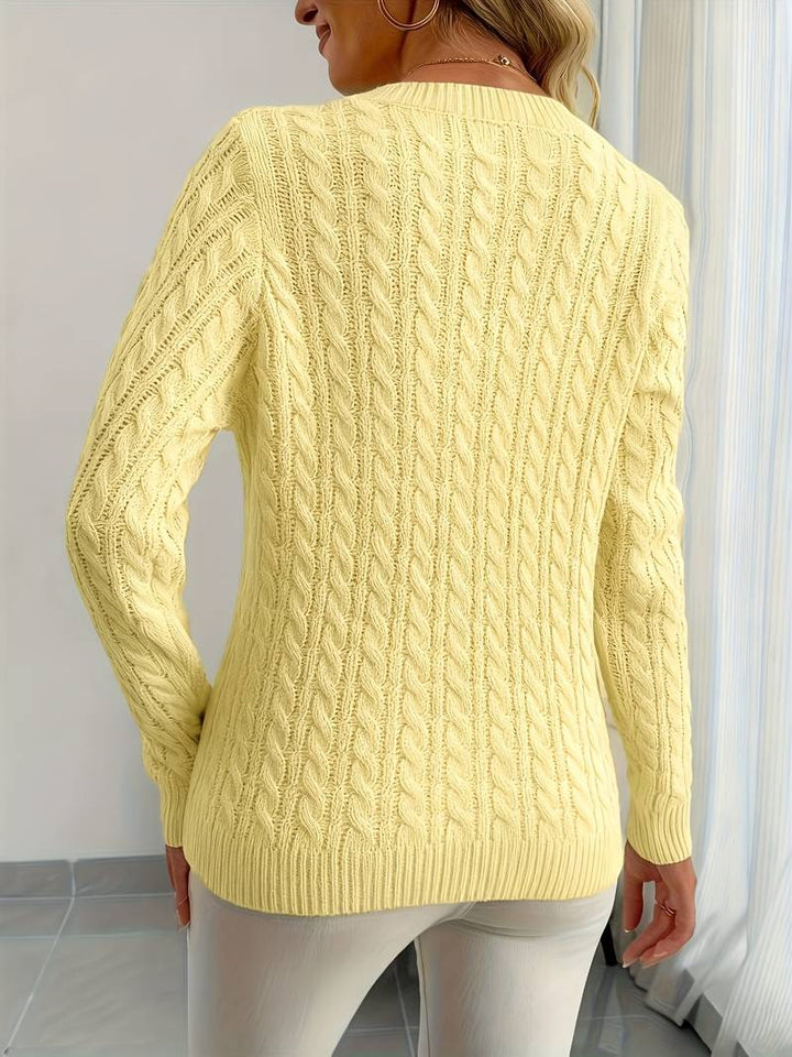 Zivah - Stylischer Gerippter Pullover Mit V-Ausschnitt