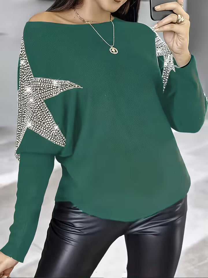 Bernardino - Eleganter Langarm Pullover Mit Sternen Drucken