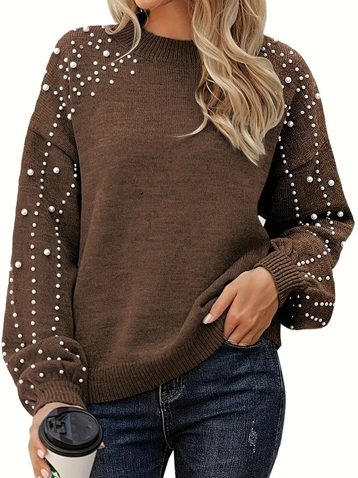 Quinlee – Langärmeliger Strick Pullover Mit Rundhalsausschnitt