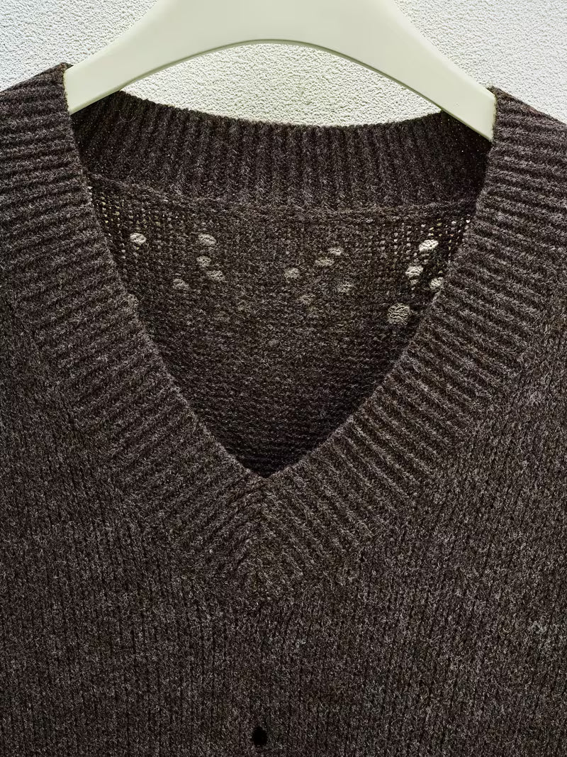 Bimashi - Locker Sitzender Pullover Mit Langen Ärmeln Und V-Ausschnitt