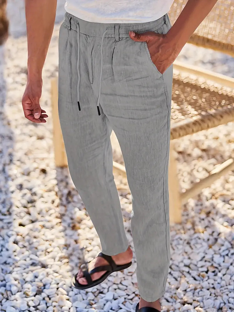 Nichols – Locker Sitzende Hose Aus Leinen Mit Kordelzug