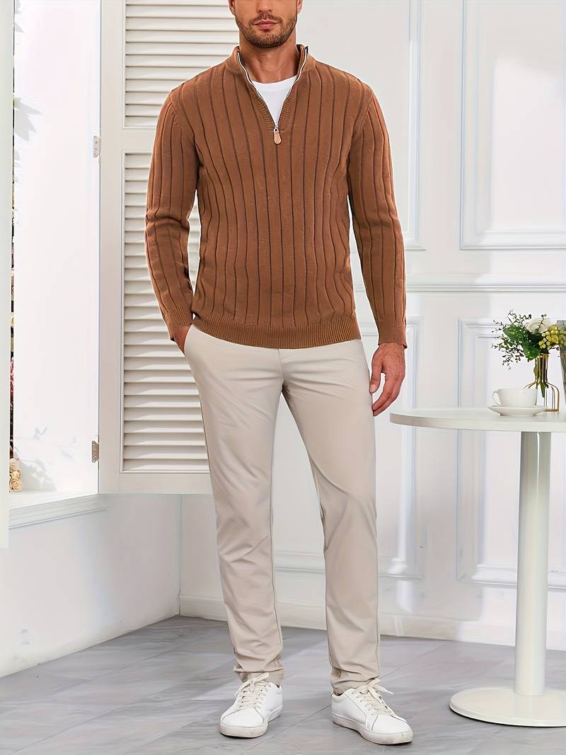Yedidya - Lässiger Langarm Strick Pullover