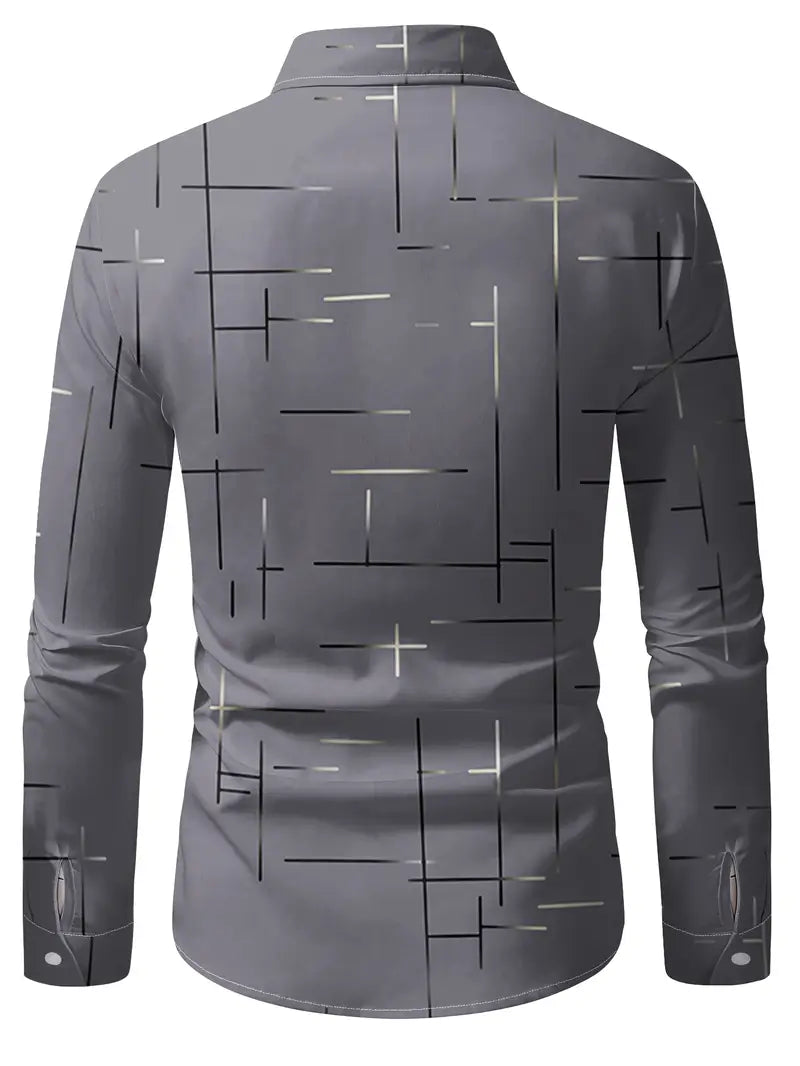 Nerio - Langarmhemd Mit Geometrischem Drucken