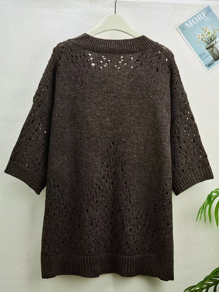 Bimashi - Locker Sitzender Pullover Mit Langen Ärmeln Und V-Ausschnitt