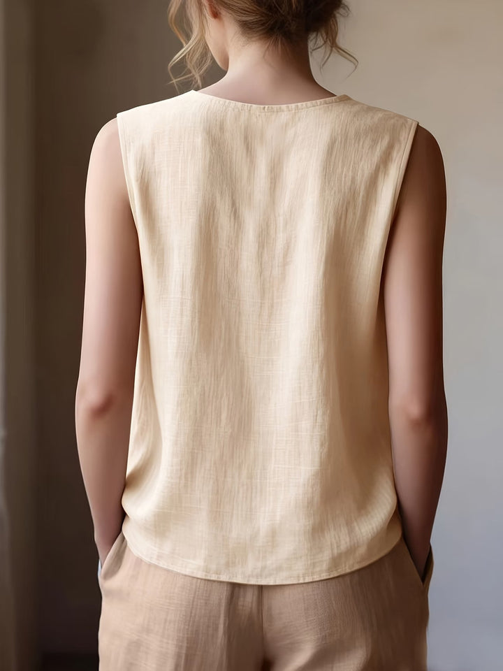 Safiya – Ärmellose Bluse MIT Rüschen Am Ausschnitt