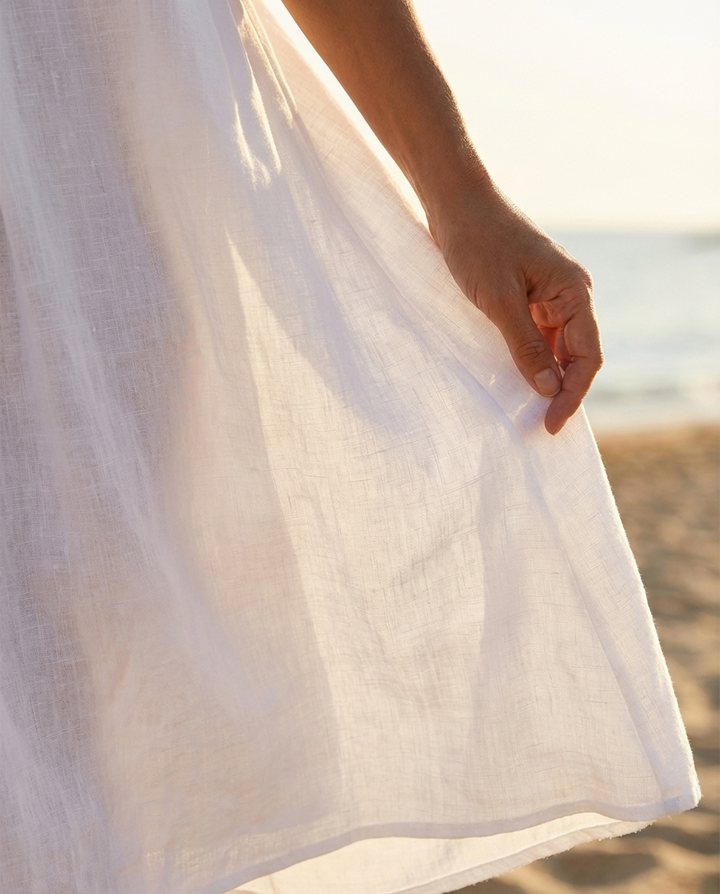 Marketa – Midi Kleid Aus Leinen