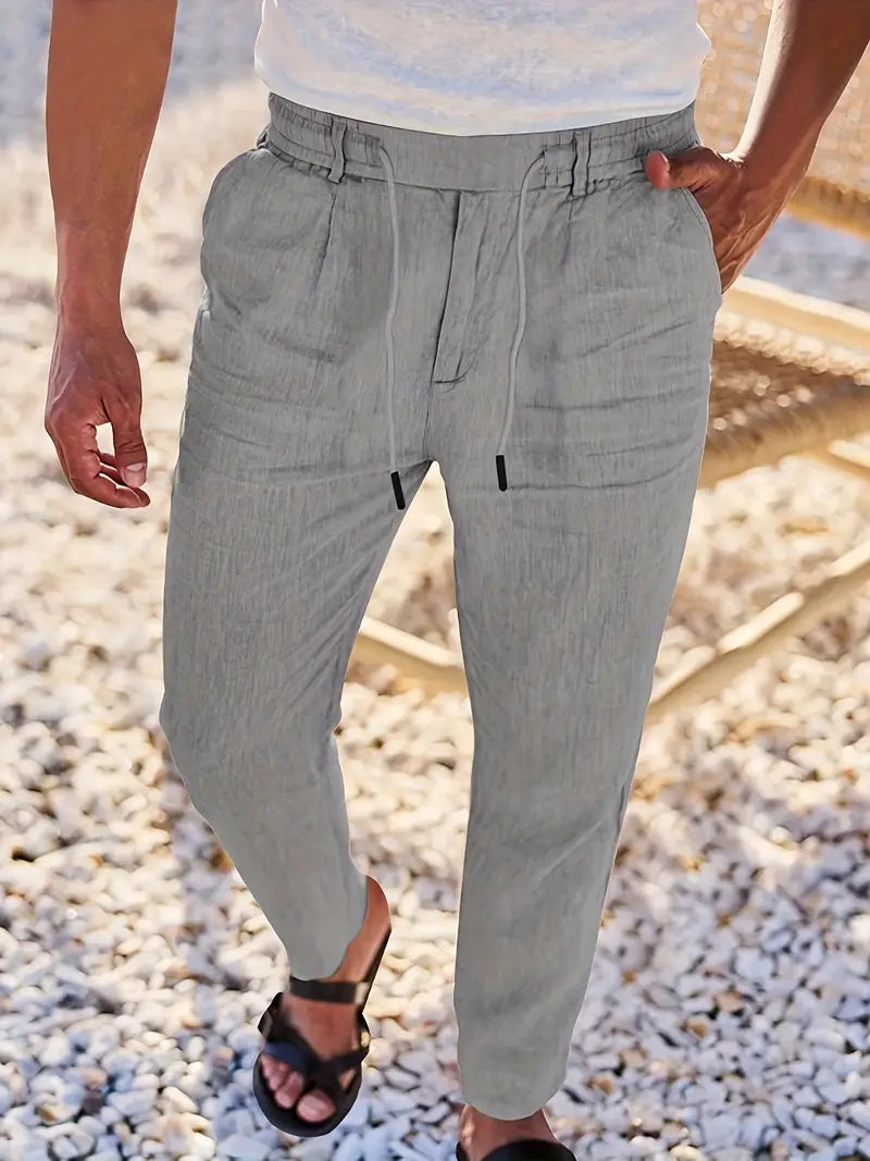 Nichols – Locker Sitzende Hose Aus Leinen Mit Kordelzug