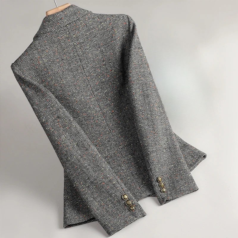 Cesira – Tweedblazer Mit Fischgrätenmuster