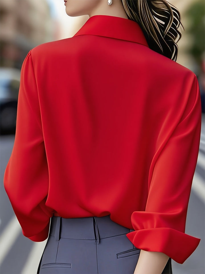 Elenochka - Stilvolles Langarmhemd Mit Knopfleiste