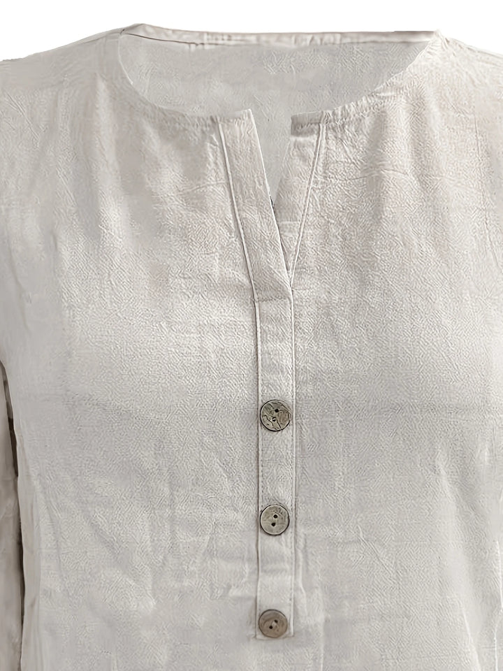 Mykaela – Lässige Bluse Aus Baumwolle Und Leinen