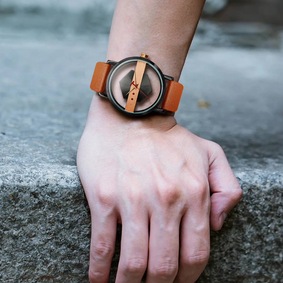 DialVorn - Uhr Mit Geometrischem Zifferblatt Und Armband