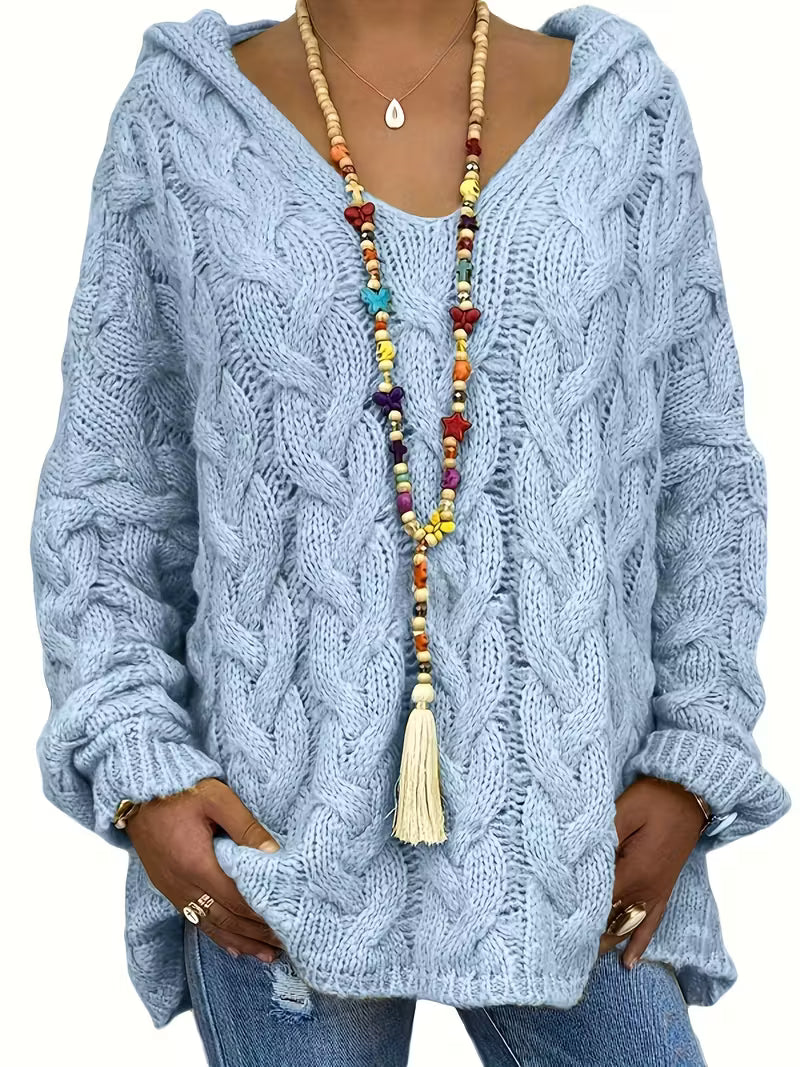 Hailee - Lässiger Langarm Strickpullover