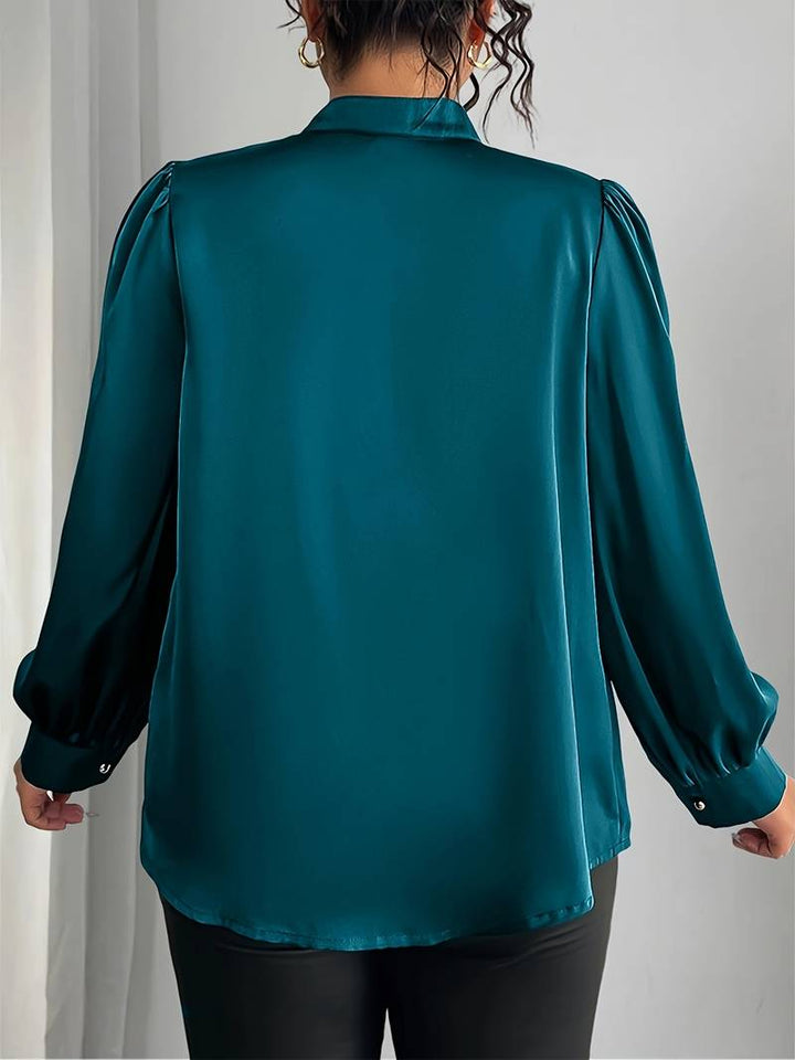 Elisheva - Elegantes Shirt Mit Bubble-Ärmeln Und V-Ausschnitt