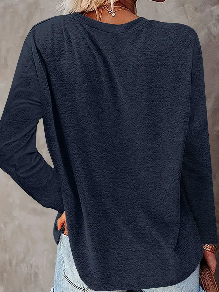 Levine – Elegantes Langarm Tunika Oberteil Mit Sonnenblumen Drucken