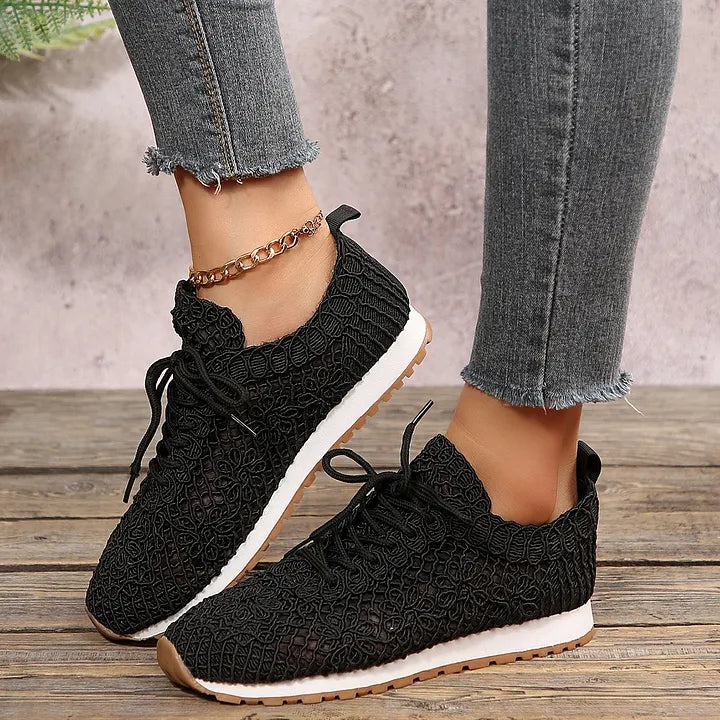 Susannah - Atmungsaktiver Strick-Turnschuh mit Schnürung