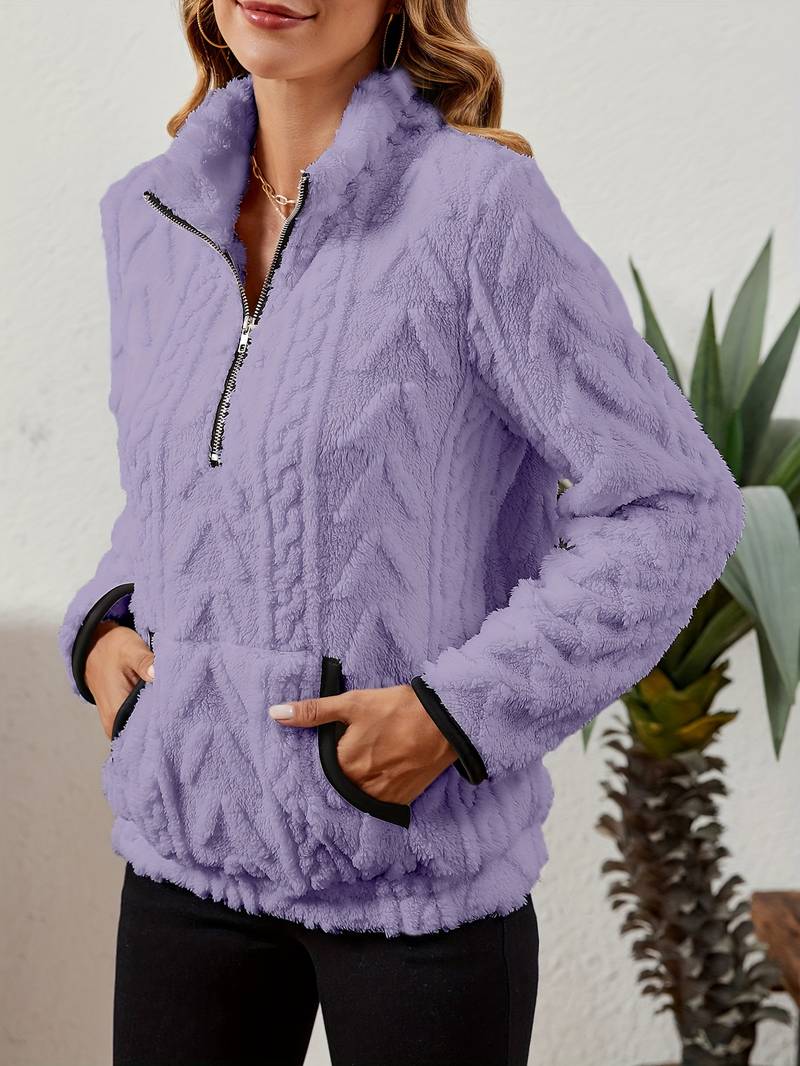 Naama - Halb Reißverschluss Pullover Mit Tasche