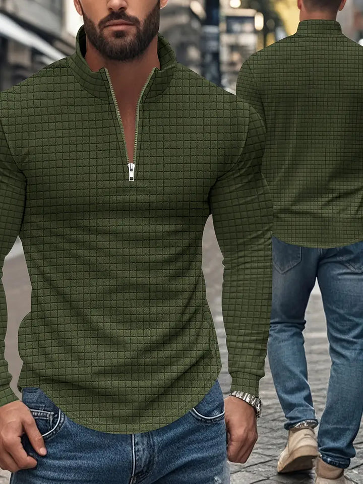 Jarryd – Langarm Sweatshirt Mit Halbem Reißverschluss