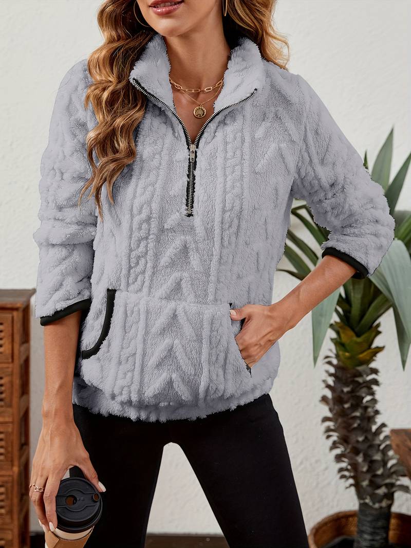 Naama - Halb Reißverschluss Pullover Mit Tasche