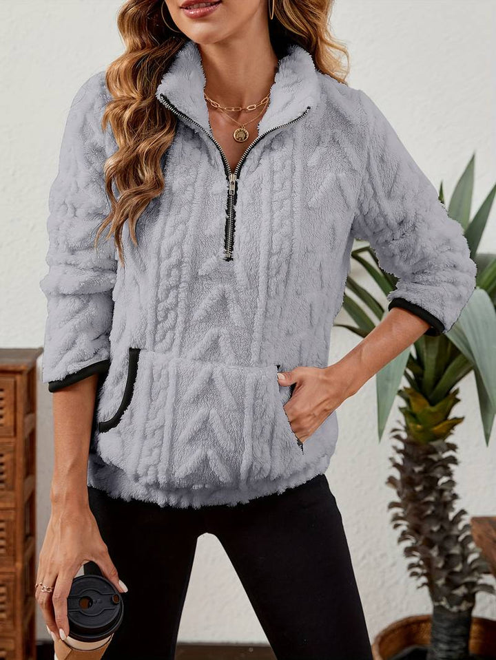 Naama - Halb Reißverschluss Pullover Mit Tasche