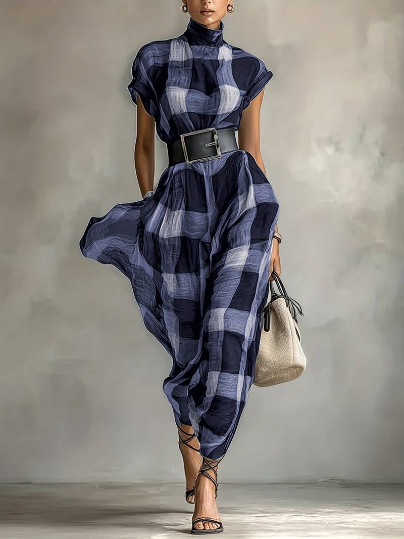 Nethara - Elegantes Herbst Kleid Mit Gürtel