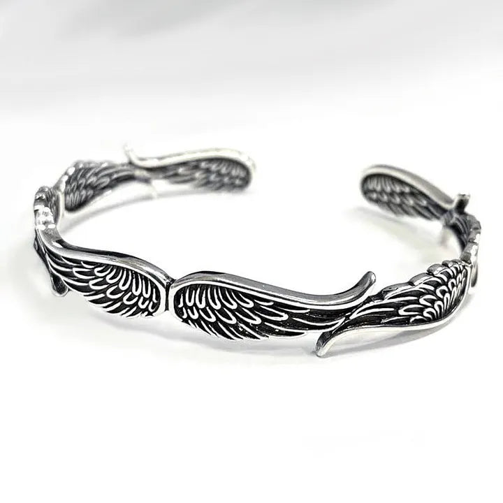 Maynard – Silbernes Vintage-Armband mit Engelsflügeln