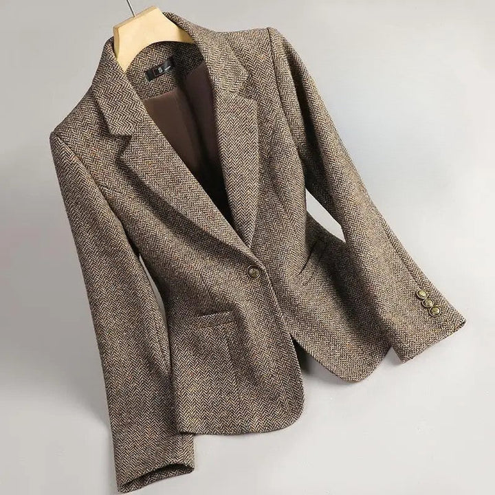 Cesira – Tweedblazer Mit Fischgrätenmuster