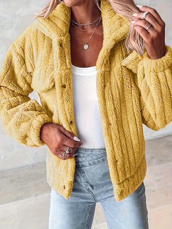 Libila – Kunstfell Jacke Mit Taschen