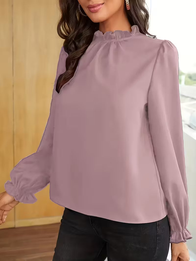 Aurelija – Bluse Mit Rüschen Kragen Und Puffärmeln