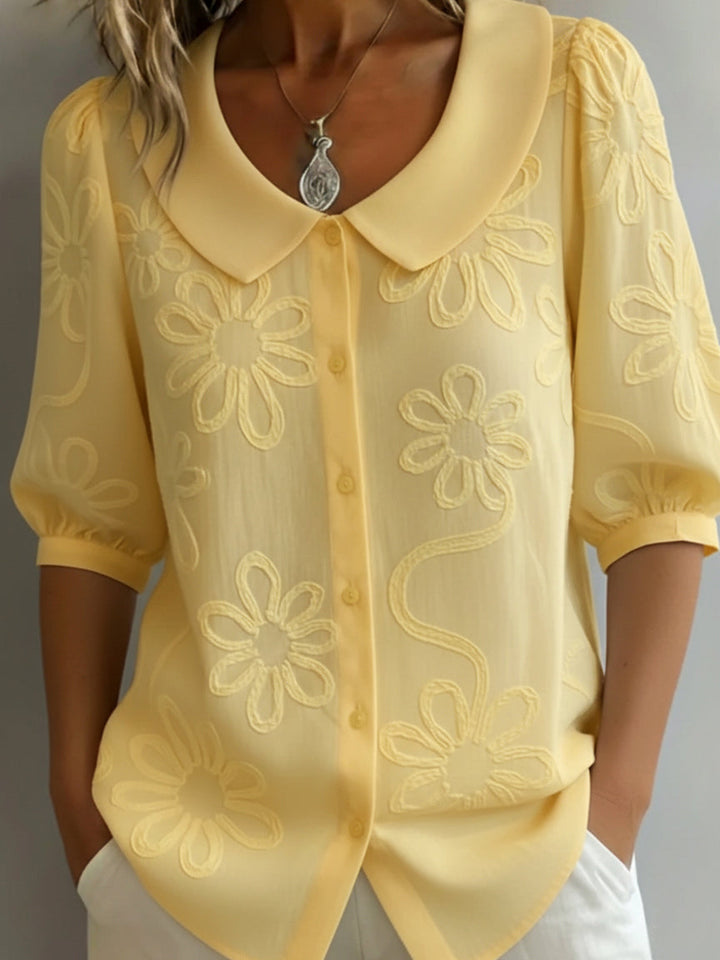Blerta – Bluse Mit Blumen Muster Und Natürlicher Eleganz
