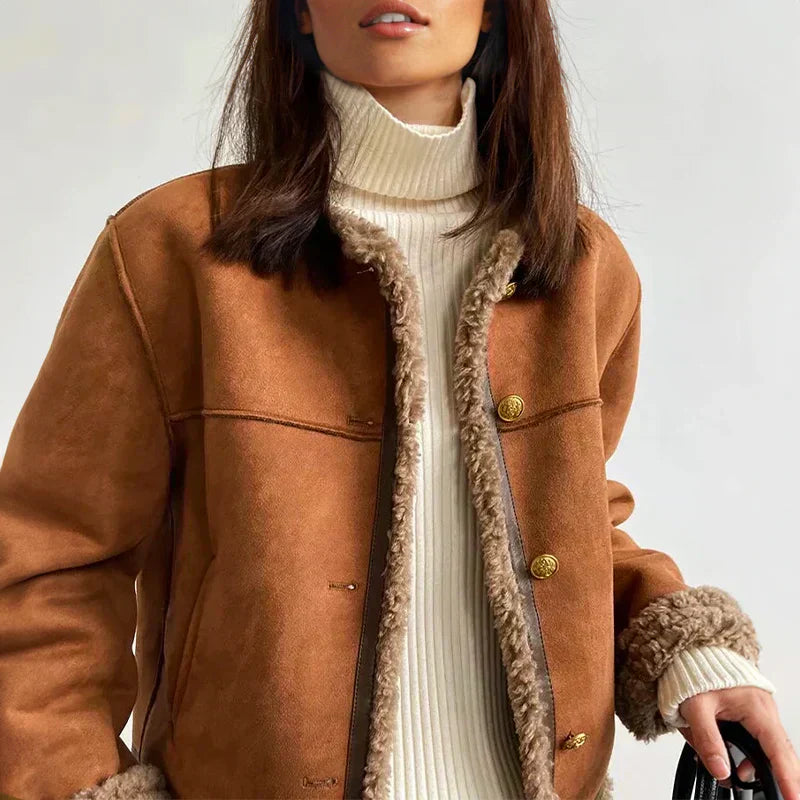 Quenita – Warme Und Elegante Leder Jacke